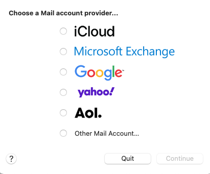 Email account chooser