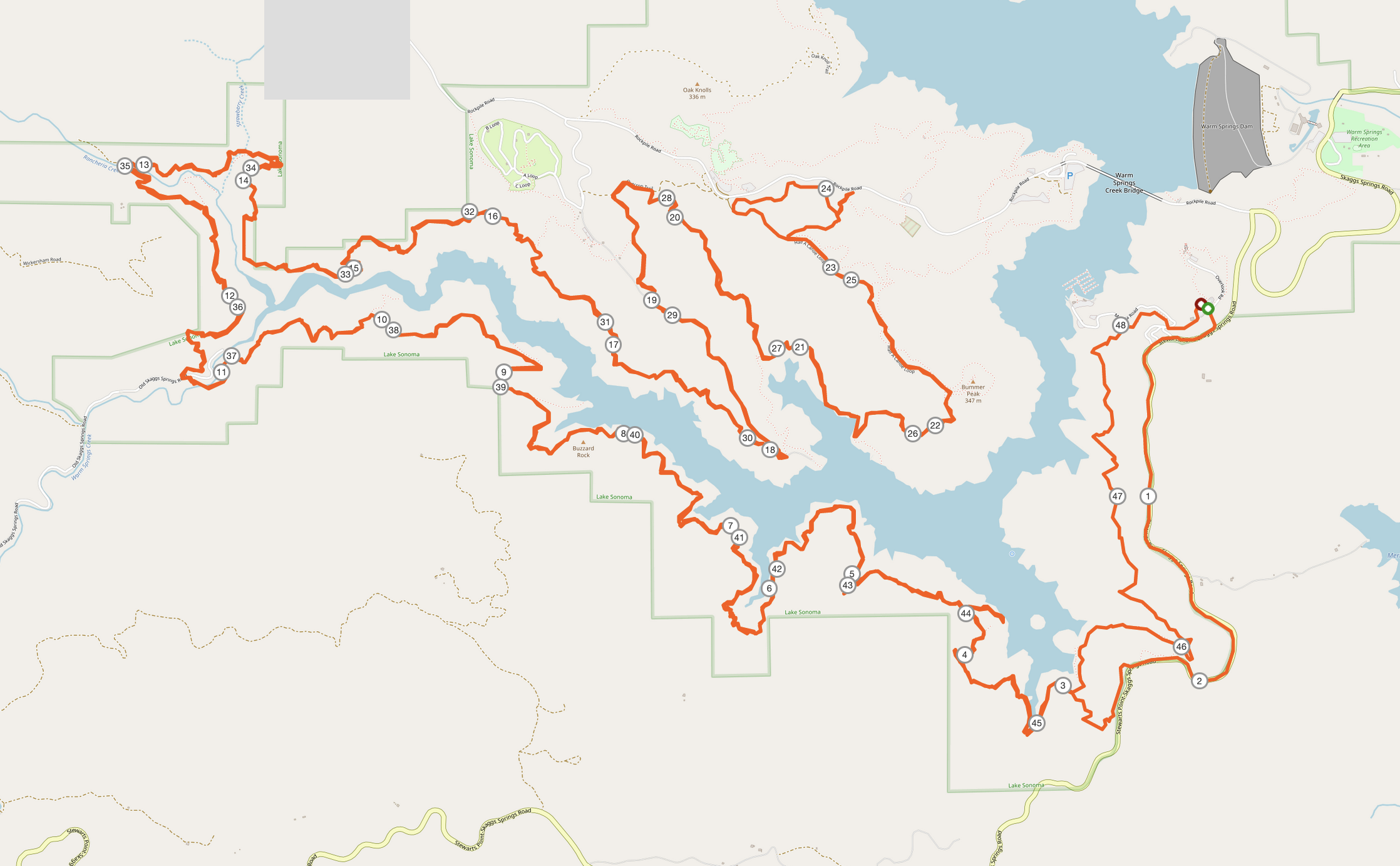 Lake Sonoma 50 Map