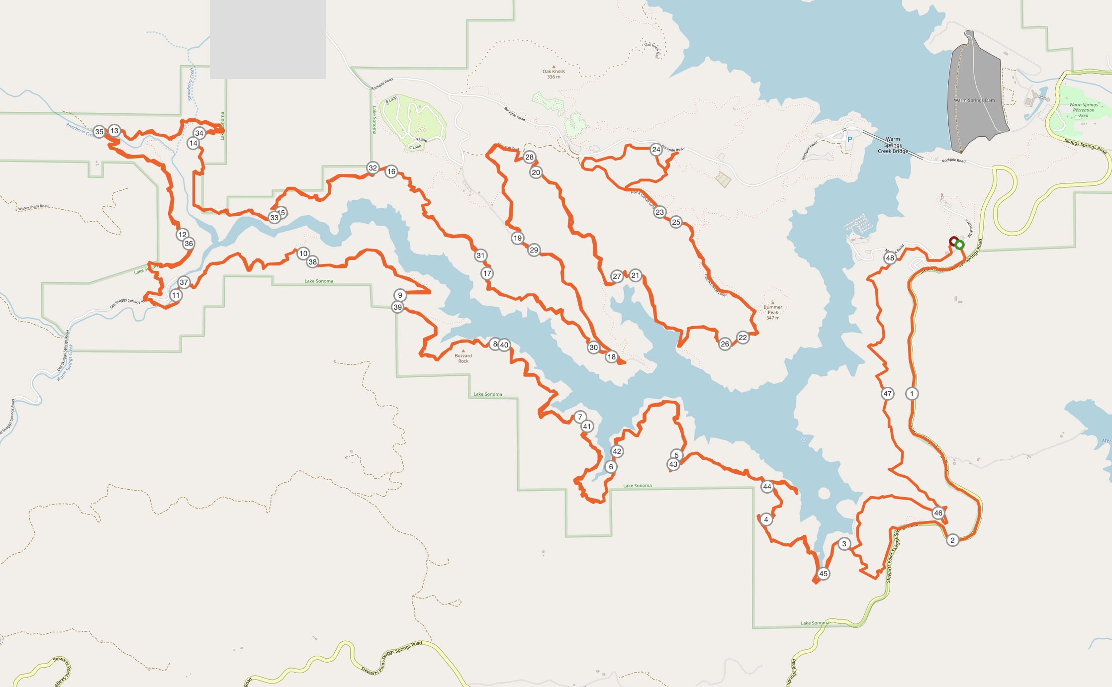 Lake Sonoma 50 Race Report   Sonoma 50 Map 