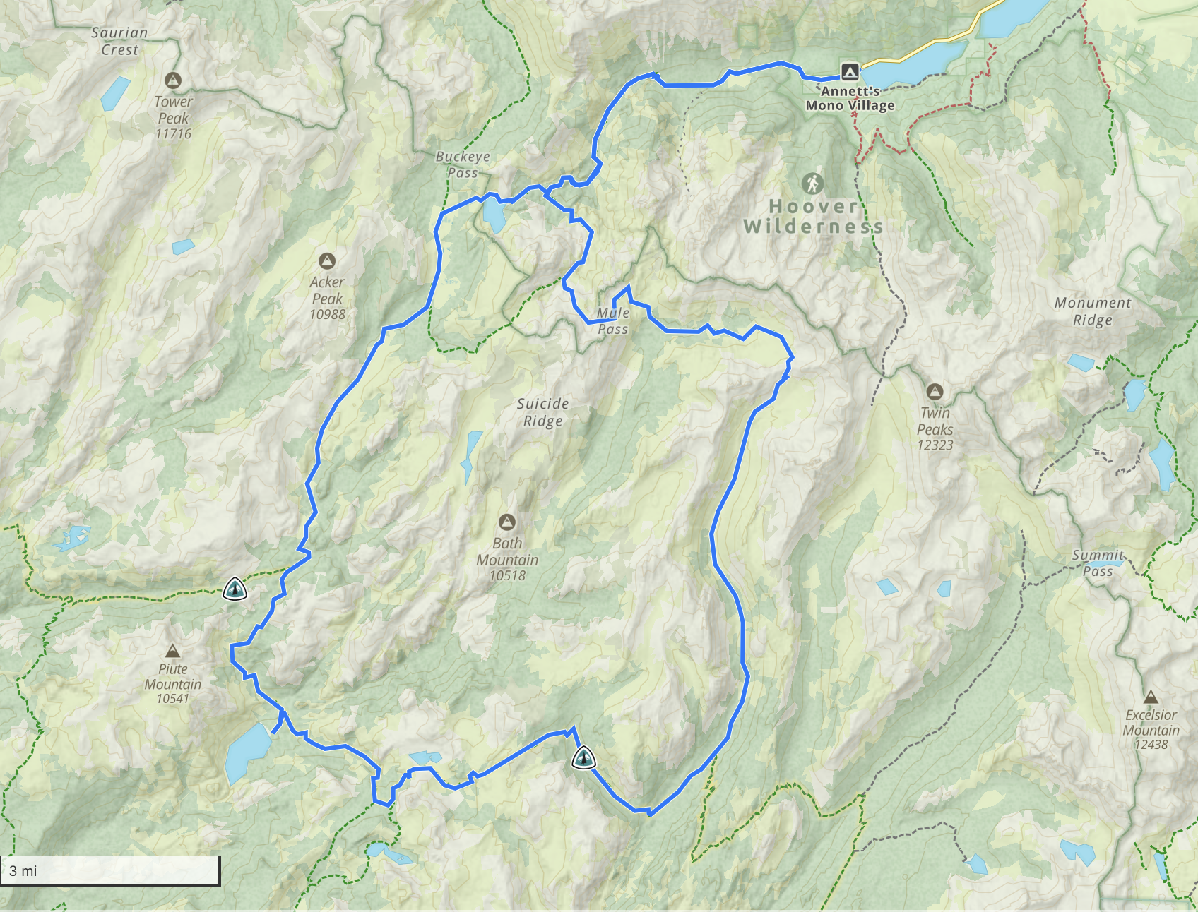 Yosemite 50 map