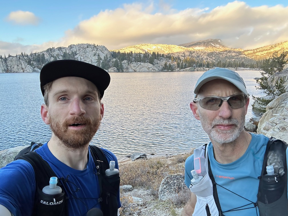 A selfie with Peeler Lake in the background